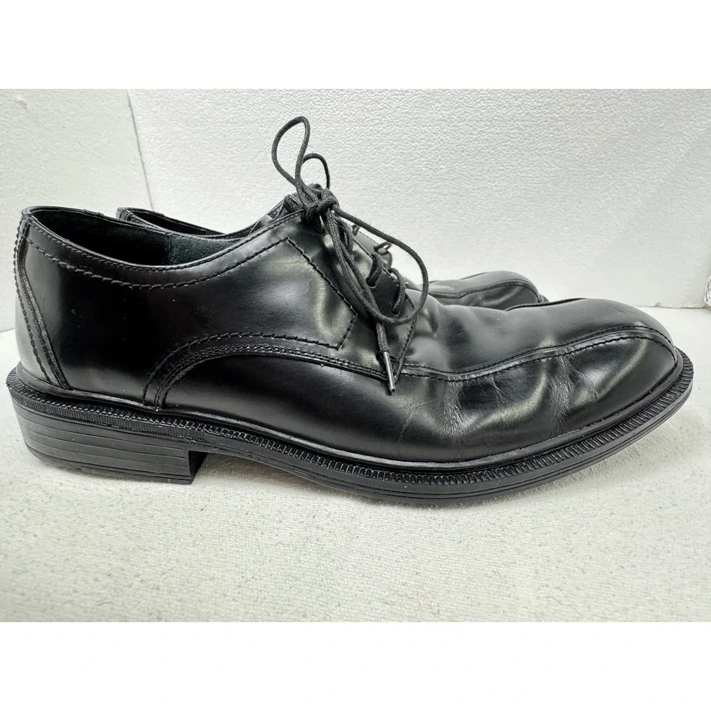 Bostonian Dress Shoes Mens 10 Black Leather Bicycle Toe Lace Up‎ Oxfords